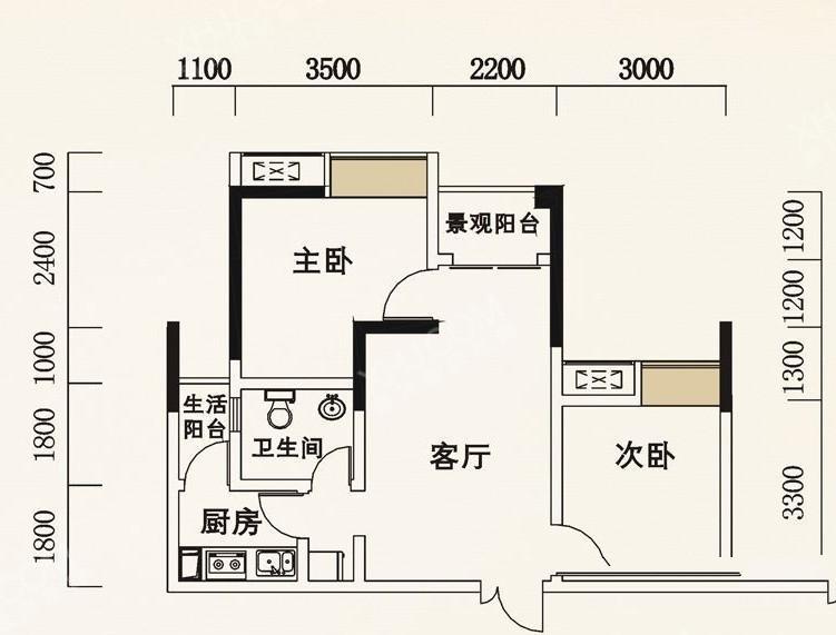 海怡天西城华府户型图