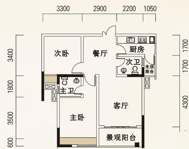 海怡天西城华府户型图