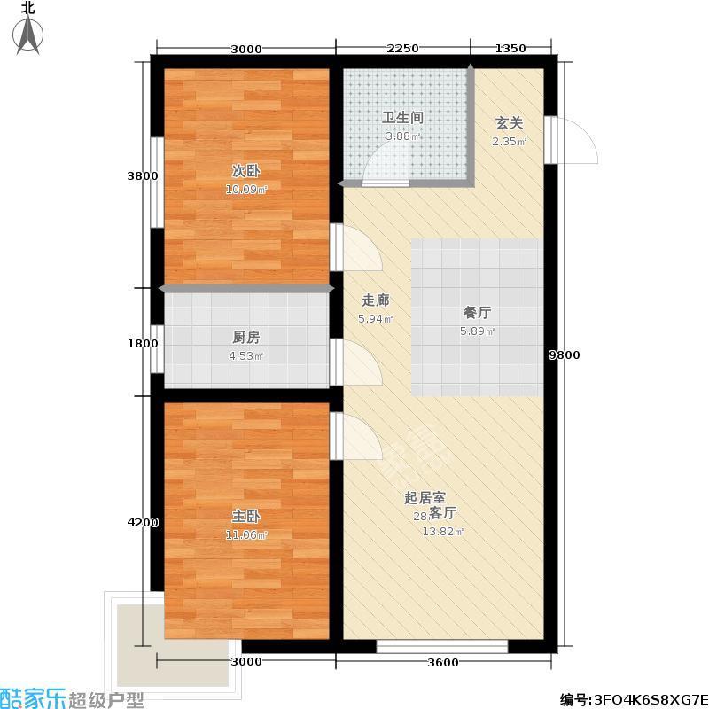 蚊香厂单位房  2室2厅1卫   800.00元/月户型图