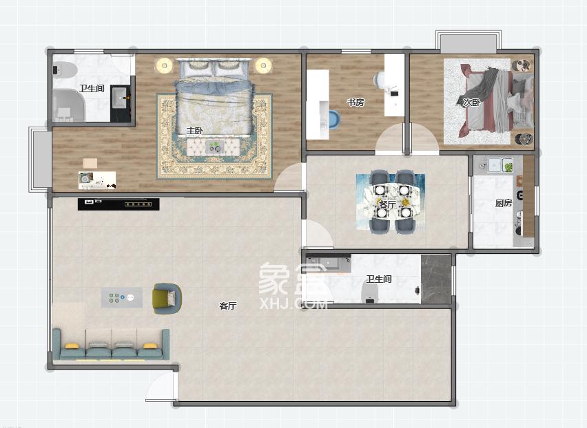 马良小区  3室2厅1卫   50.00万户型图