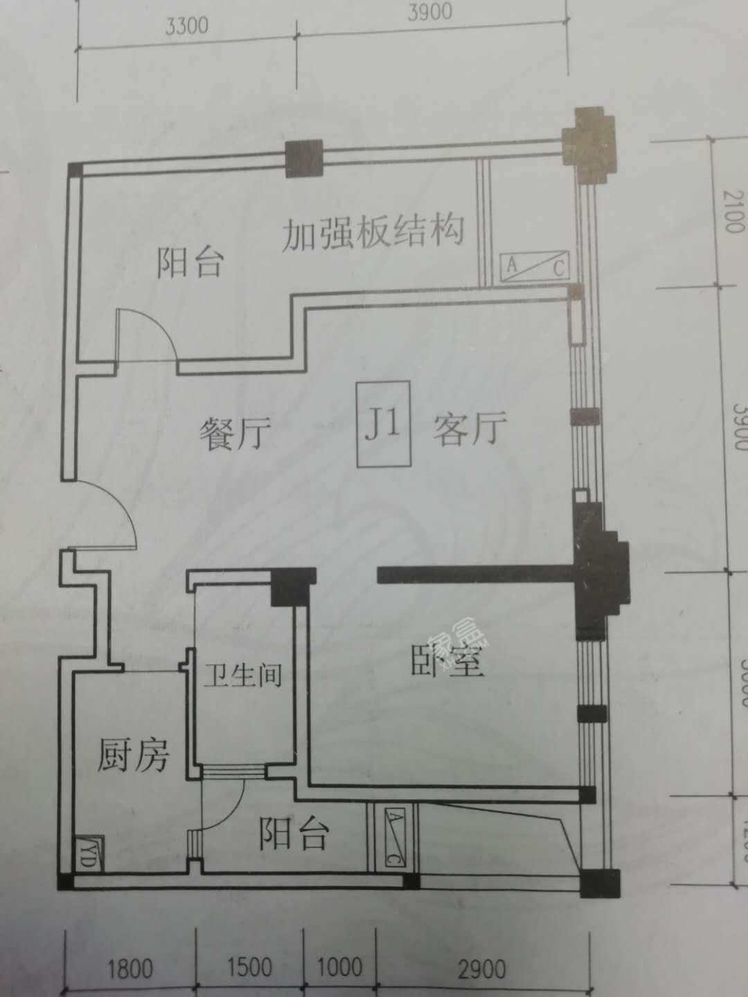 南湖国际4期  2室2厅1卫   160.00万户型图