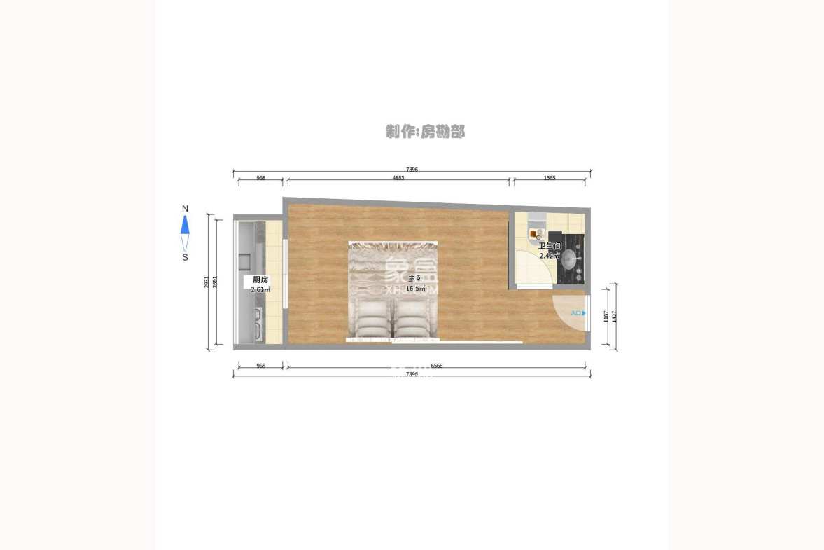 兰卡威国际  1室1厅1卫    1980.0元/月 兰卡威国际  1室1厅1卫    1980.0元/月户型图