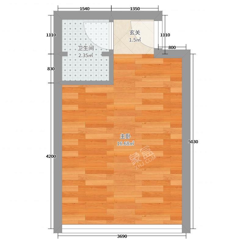 幸福里  2室2厅1卫   1200.00元/月户型图