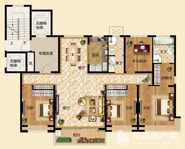 财苑小区（财政局1号宿舍）  3室2厅1卫   45.00万户型图