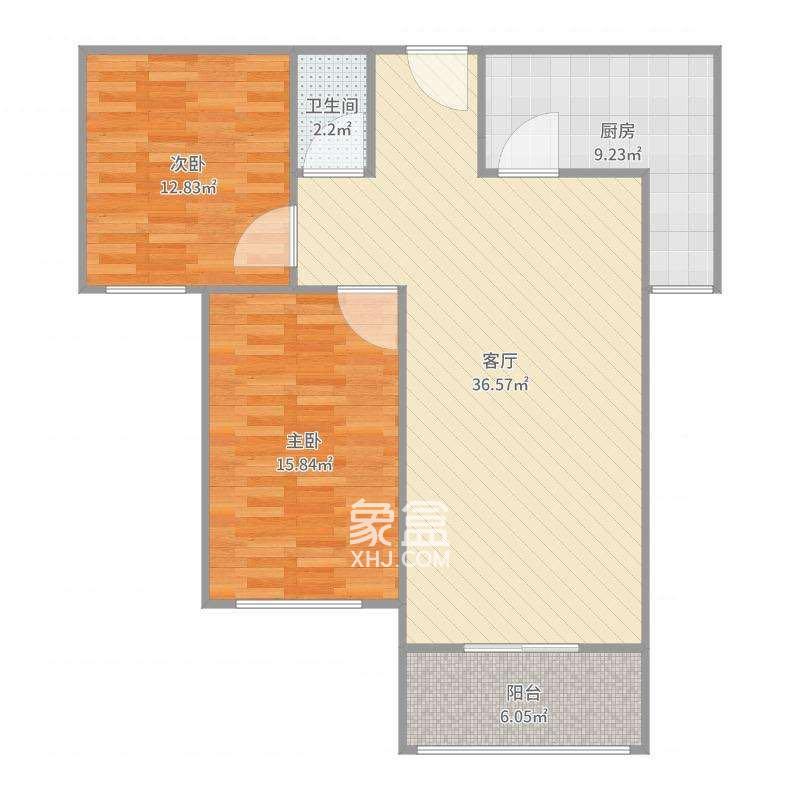 响石岭丁山路  2室2厅1卫   600.00元/月户型图