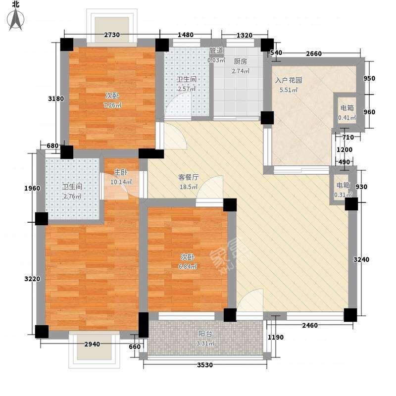 羊舞岭小区  3室2厅1卫   1400.00元/月户型图