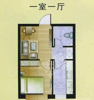 橡胶机家属区  2室1厅1卫   600.00元/月户型图