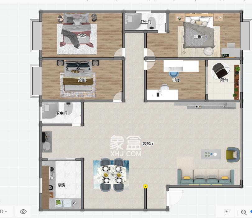 颐园小区  4室2厅2卫   66.80万户型图