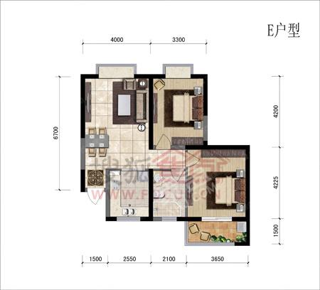 海荣名城  2室2厅1卫   127.00万户型图