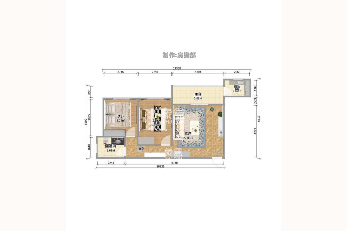 博雅公寓  4室2厅2卫   3000.00元/月户型图