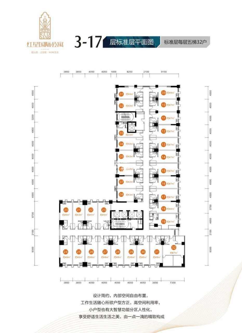 红星国际公寓  1室1厅1卫    1850.0元/月户型图