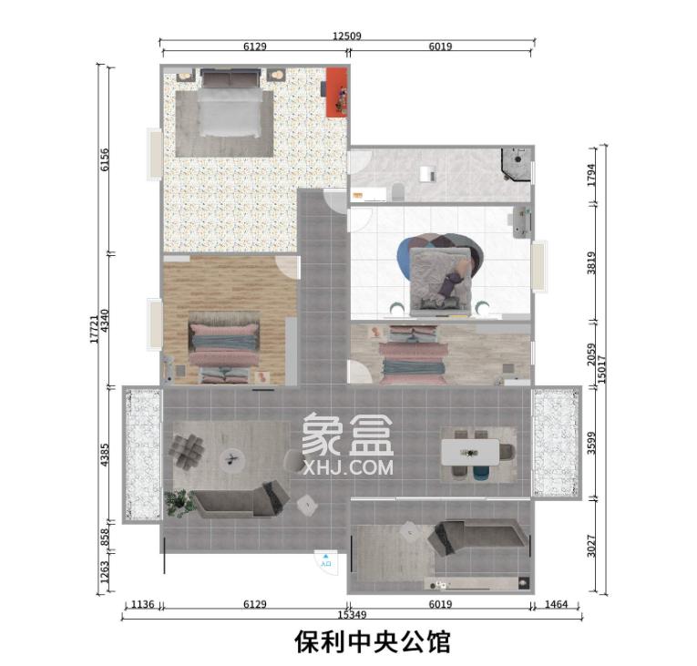 保利中央公馆  4室2厅2卫   99.80万户型图