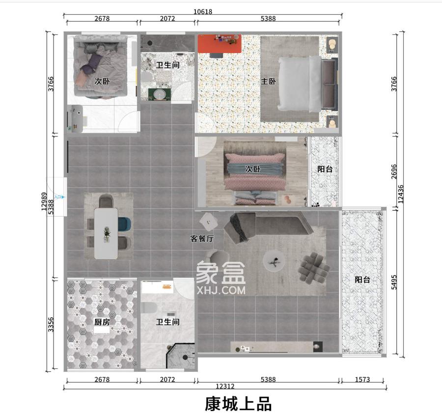 大学康城  3室2厅2卫   110.00万户型图