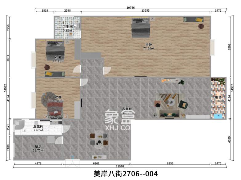 碧桂园  3室2厅2卫    112.0万户型图