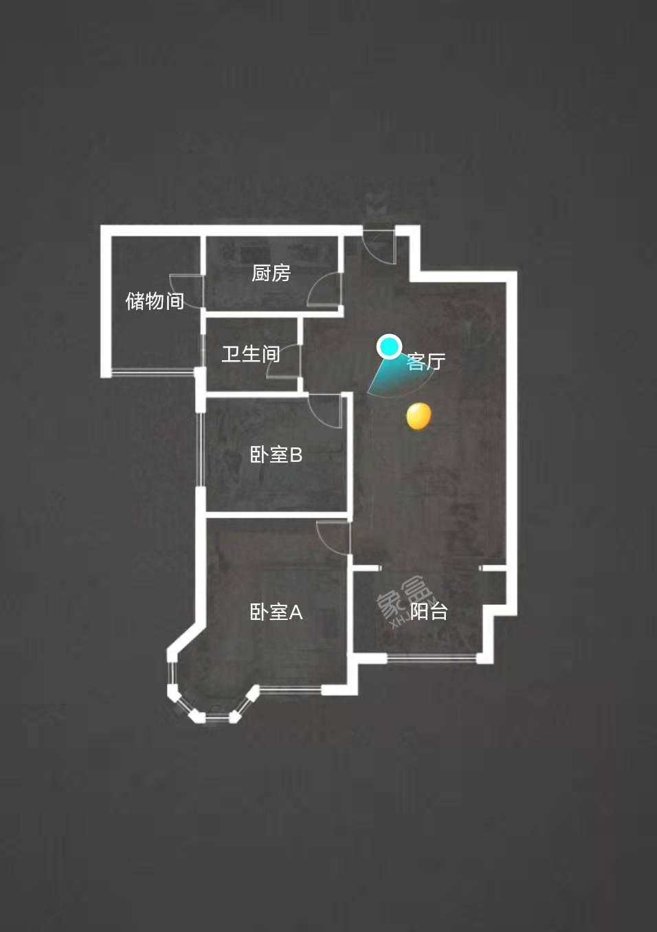 岳家寨小区  2室2厅1卫   2500.00元/月户型图