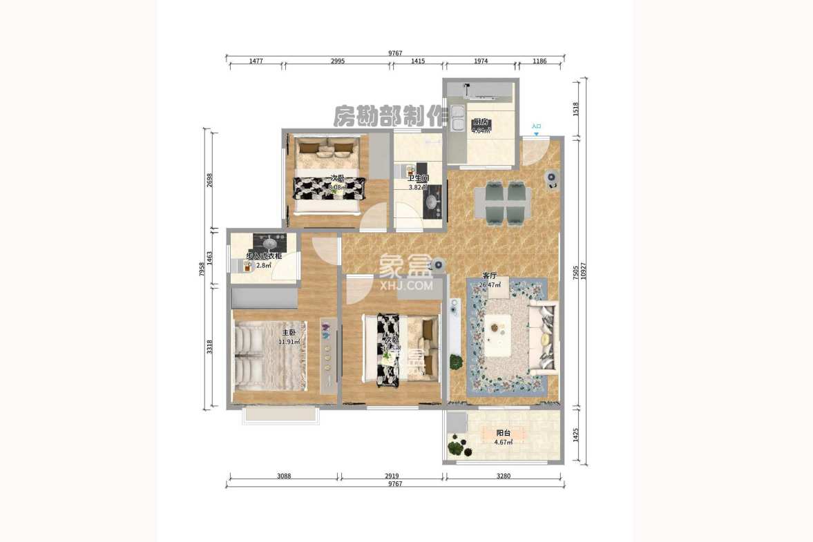 钰龙天下二期(钰龙佳园) 3室2厅2卫 3000.0元/月 钰龙天下二期(钰龙佳园) 3室2厅2卫 3000.0元/月户型图