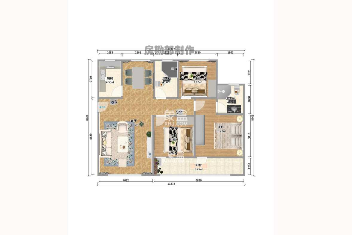 林科院单位房（湘林小区）  3室2厅2卫   2900.00元/月室内图1