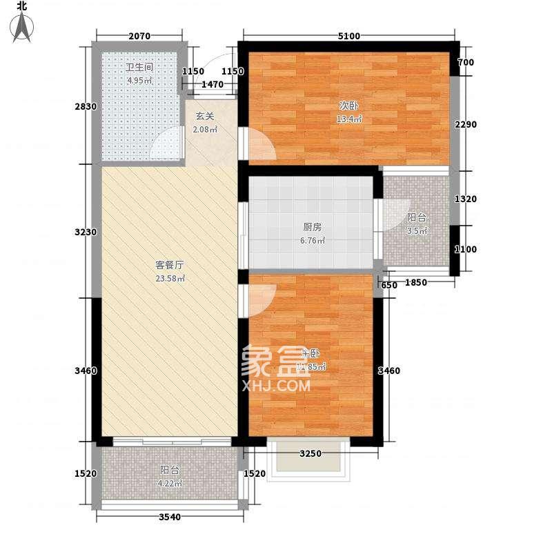 群力村  2室1厅1卫   850.00元/月户型图