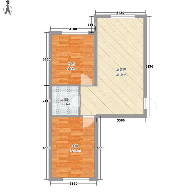 华富园小区  2室1厅1卫   1800.00元/月户型图