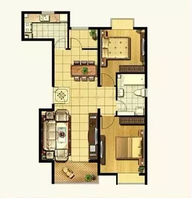 卧龙港 3室2厅2卫 62.8万 卧龙港 3室2厅2卫 62.8万户型图