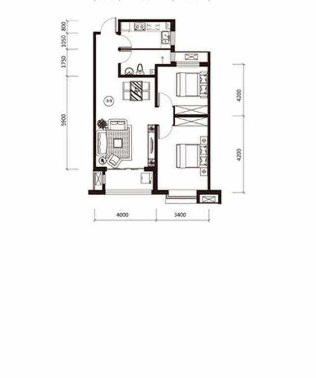 邮电新村  3室2厅1卫   1200.00元/月户型图