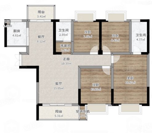 梓园社区(麻纺厂宿舍)  2室1厅1卫    22.0万户型图