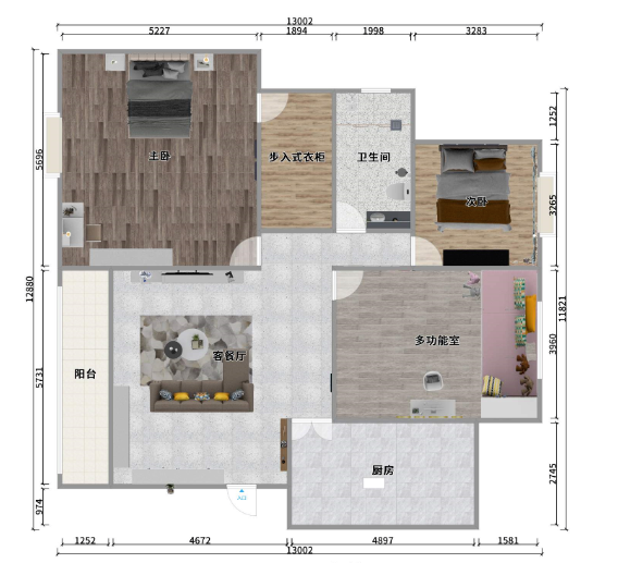 今日家园  3室2厅2卫    68.8万 今日家园  3室2厅2卫    68.8万户型图