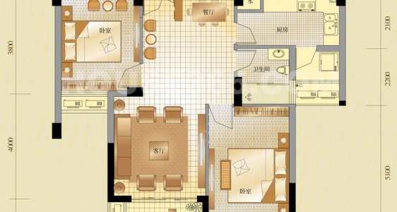 碧桂园 3室2厅1卫 74.8万 碧桂园 3室2厅1卫 74.8万户型图