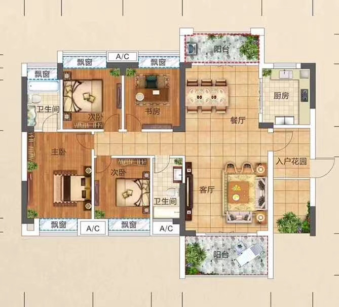 曲兰庭苑 3室2厅2卫 2400.0元/月 曲兰庭苑 3室2厅2卫 2400.0元/月户型图