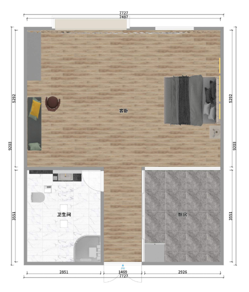 云顶上品  1室1厅1卫   32.80万户型图