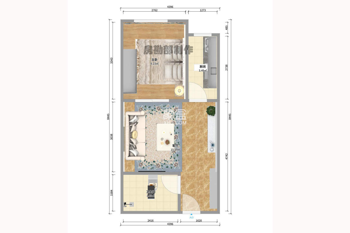 先锋水韵花都 1室0厅0卫 1200.0元/月 先锋水韵花都 1室0厅0卫 1200.0元/月户型图