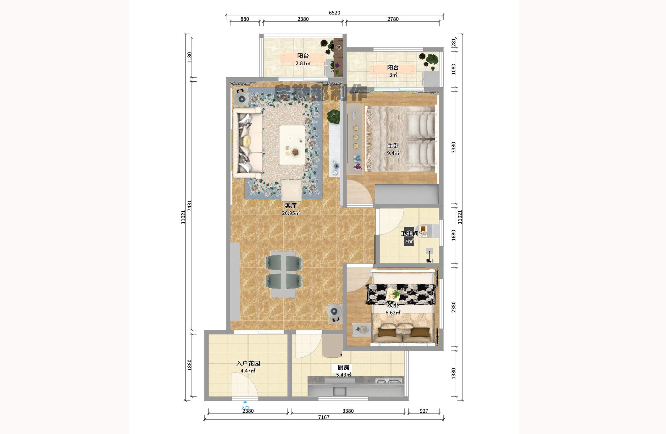 康桥长郡  2室2厅1卫    1700.0元/月 康桥长郡  2室2厅1卫    1700.0元/月户型图