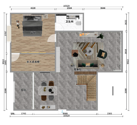 桃花里 3室2厅1卫 101.0万 桃花里 3室2厅1卫 101.0万户型图