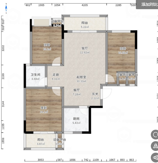 益缝小区  2室2厅1卫    24.8万户型图