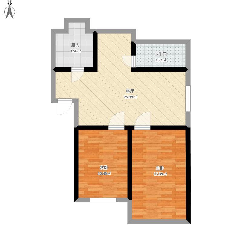 芙蓉丽景  2室2厅1卫   1300.00元/月户型图