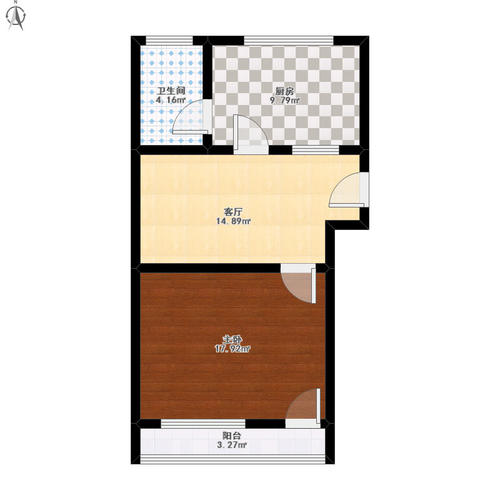 橡胶机家属区  3室2厅1卫   49.80万户型图