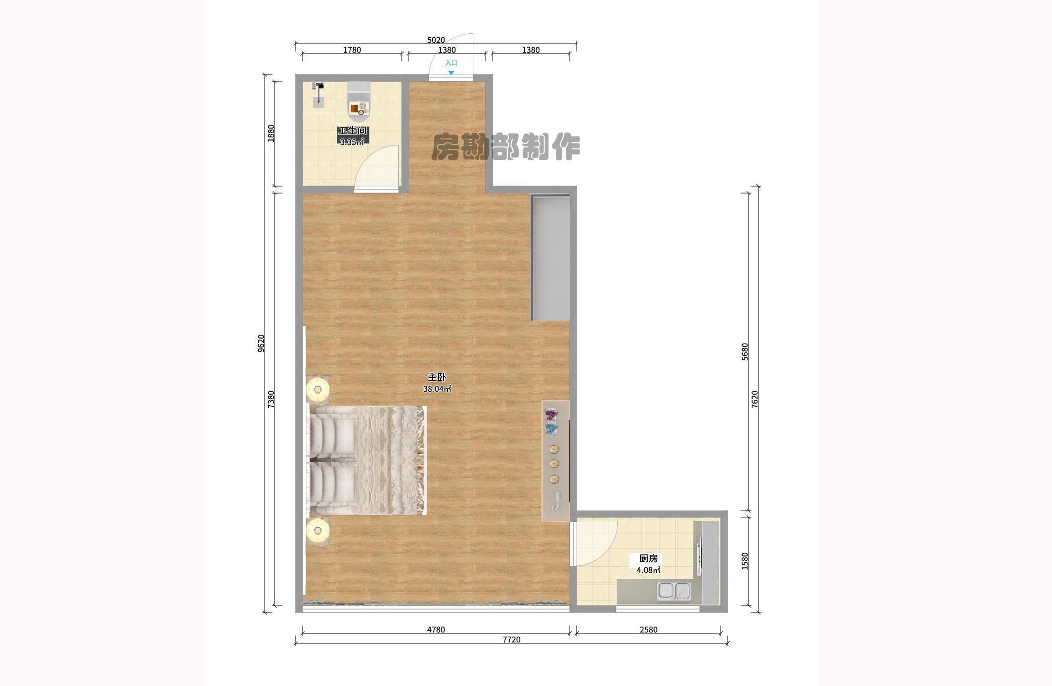 朝阳银座 1室1厅1卫 1800.0元/月 朝阳银座 1室1厅1卫 1800.0元/月户型图