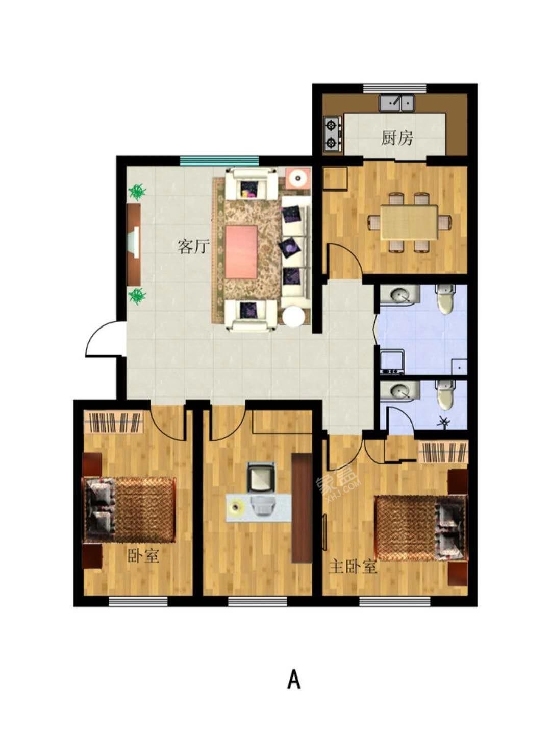 碧桂园  4室2厅2卫   3000.00元/月户型图