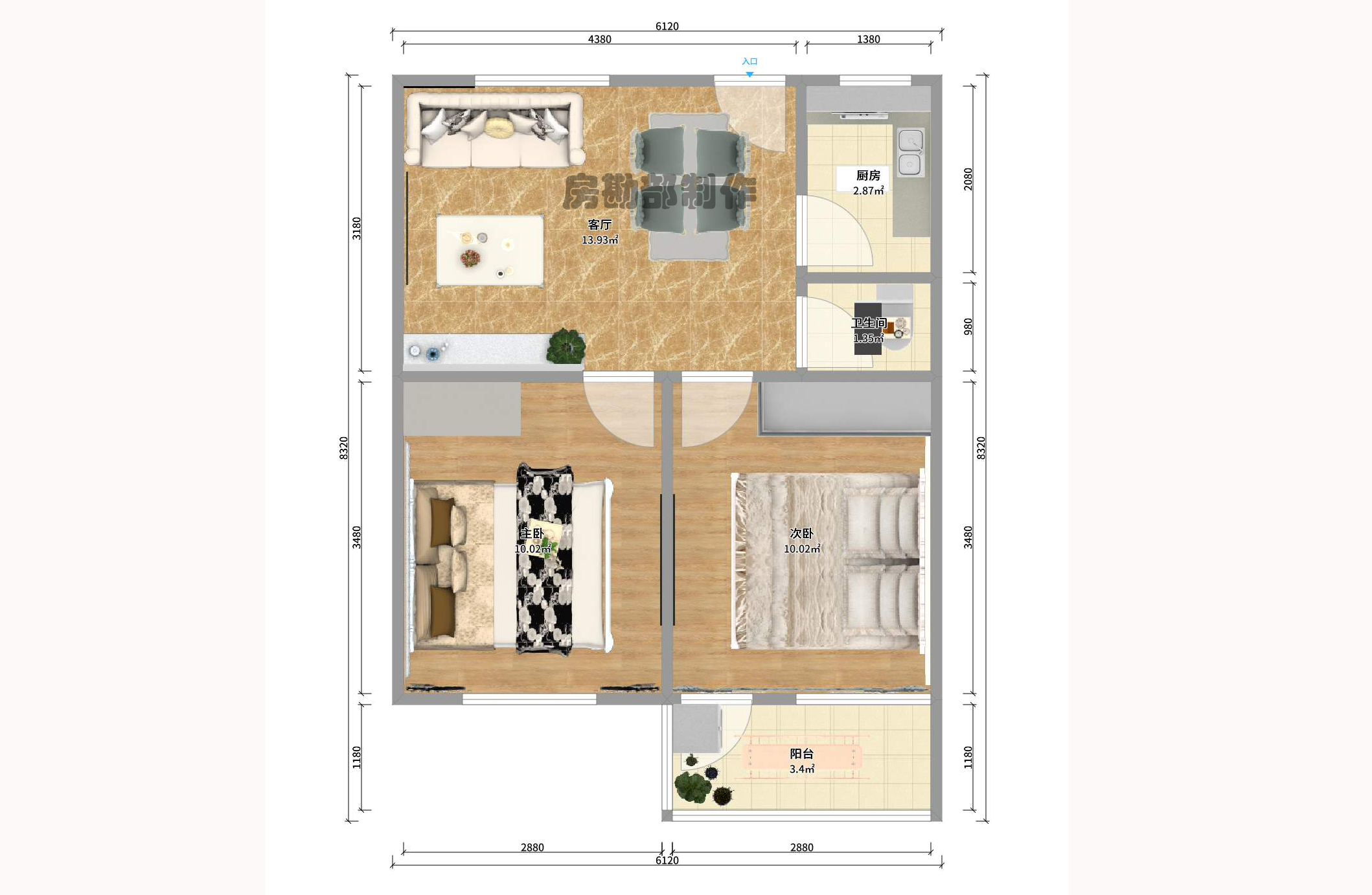 环城堤综合楼(产权如意街综合楼) 2室2厅1卫 2000.0元/月 环城堤综合楼(产权如意街综合楼) 2室2厅1卫 2000.0元/月户型图