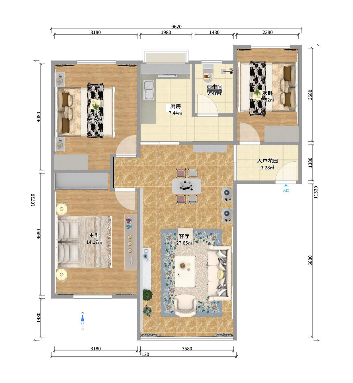 马王堆陶瓷城新合区 3室2厅1卫 2200.0元/月 马王堆陶瓷城新合区 3室2厅1卫 2200.0元/月户型图
