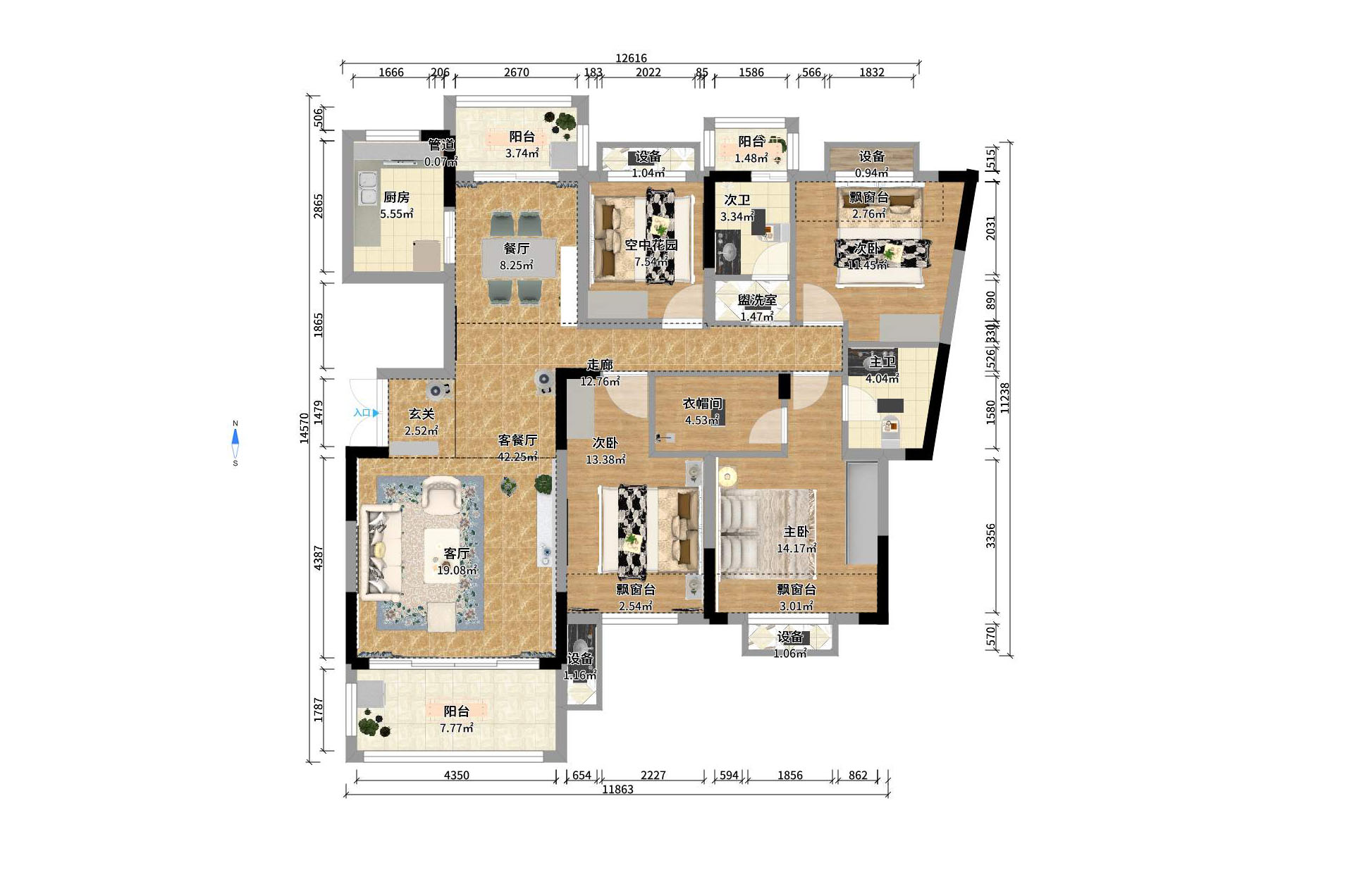宏聚地中海  3室2厅2卫    2400.0元/月 宏聚地中海  3室2厅2卫    2400.0元/月户型图