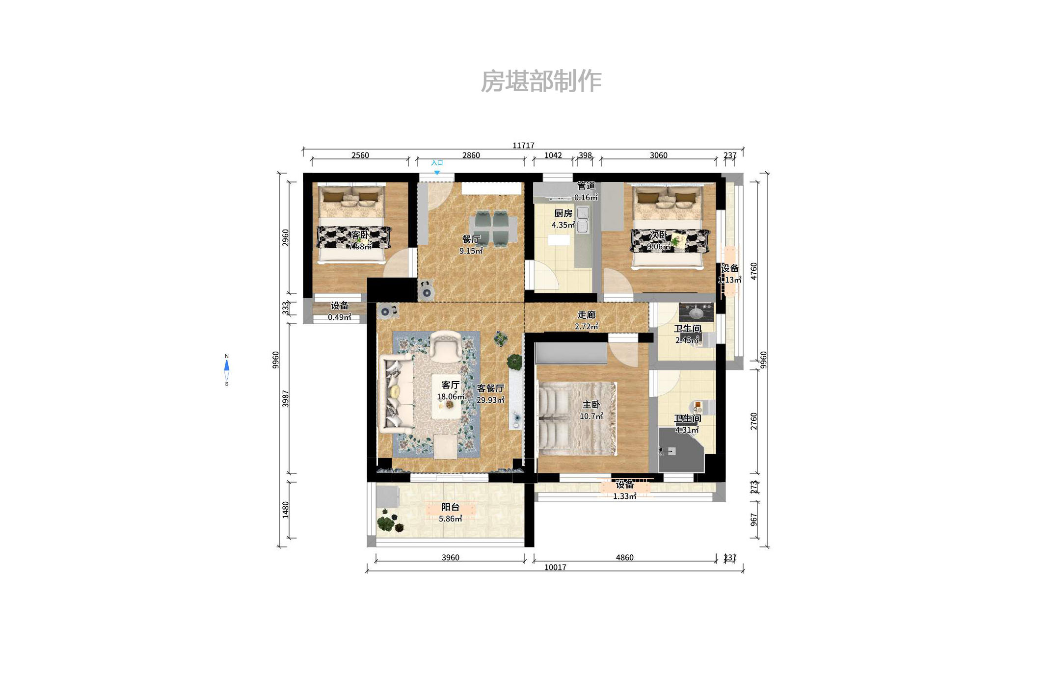 时代星城 3室2厅2卫 2000.00元/月 时代星城 3室2厅2卫 2000.00元/月户型图