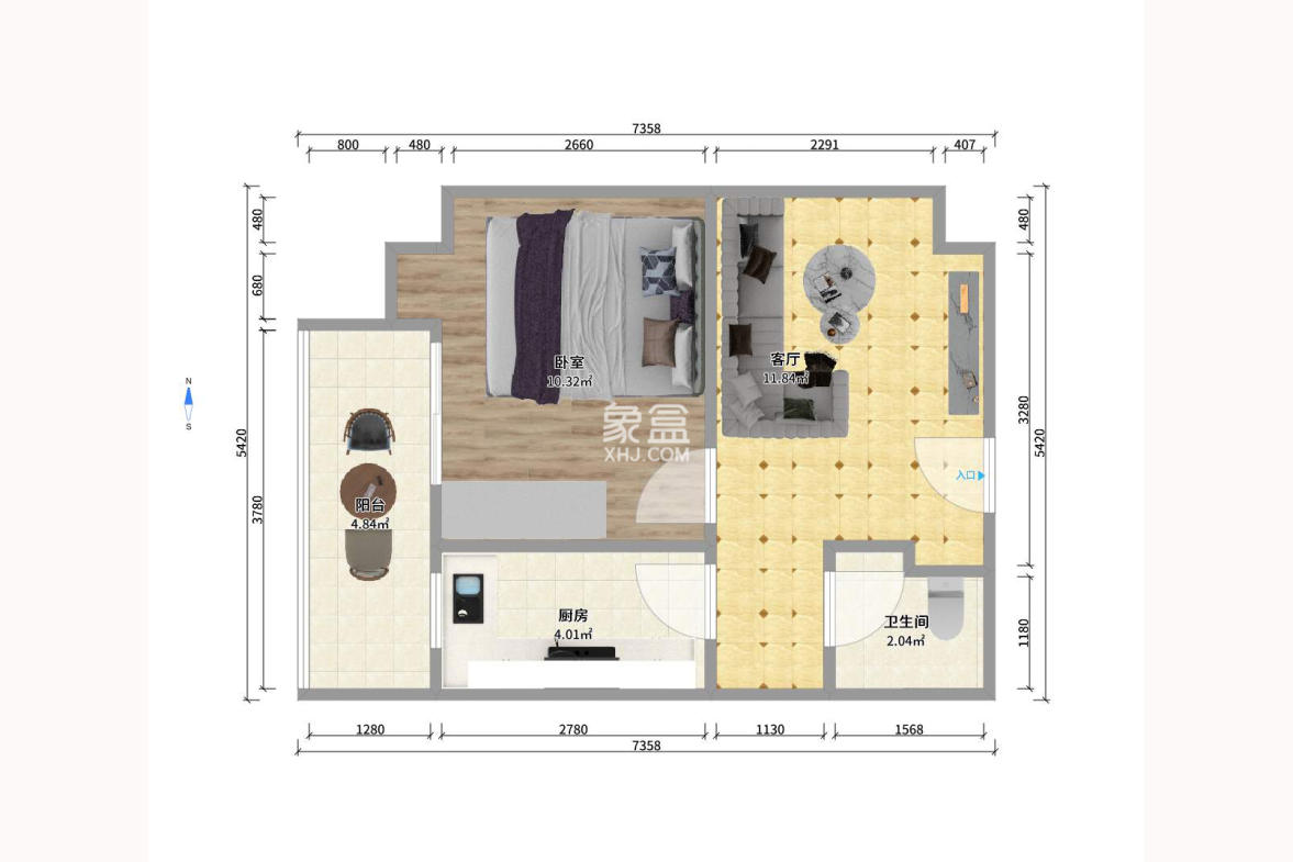 中交里城 1室1厅1卫 1900.0元/月 中交里城 1室1厅1卫 1900.0元/月户型图