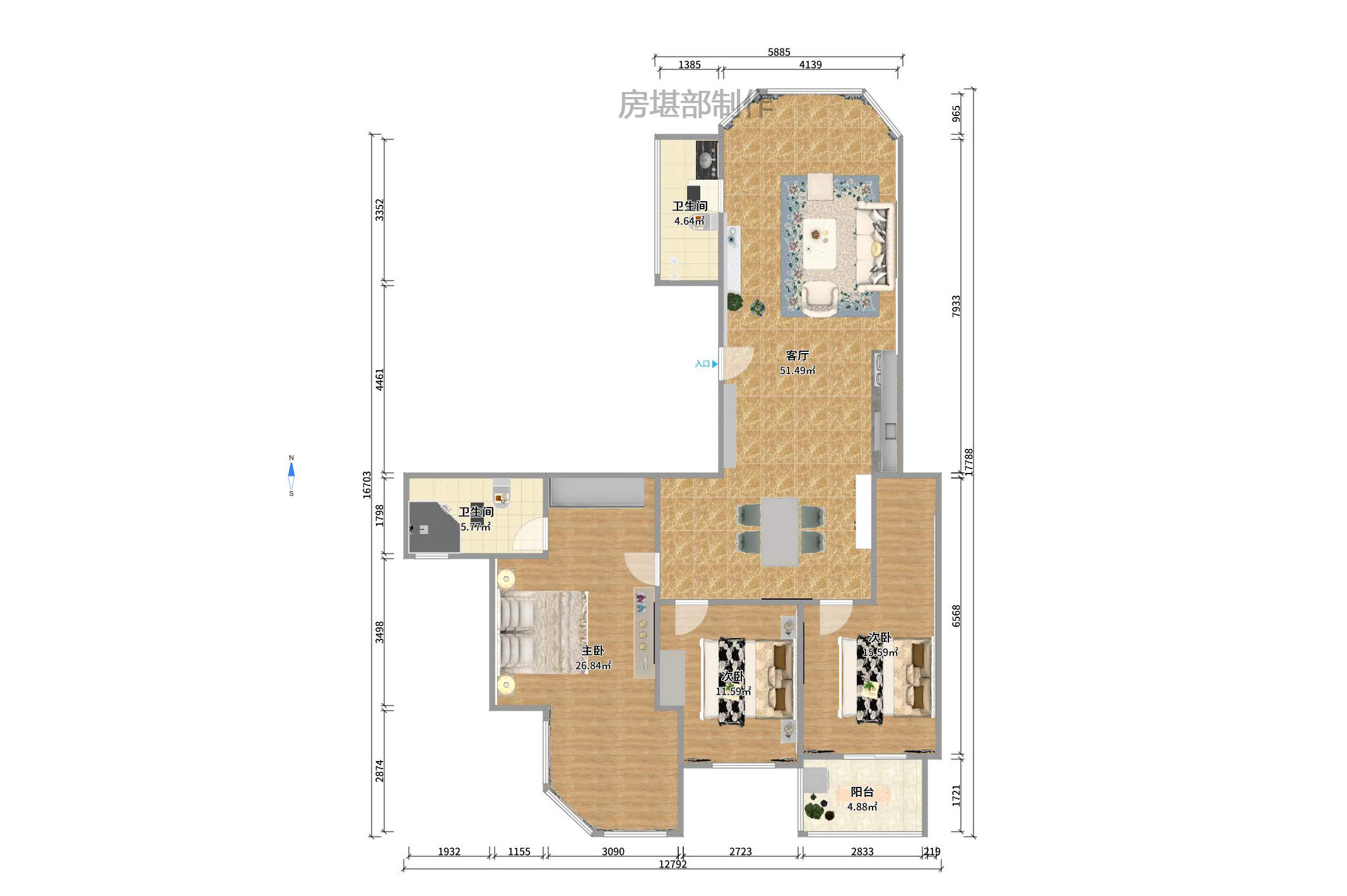 华雅花园  3室2厅2卫    3500.0元/月 华雅花园  3室2厅2卫    3500.0元/月户型图