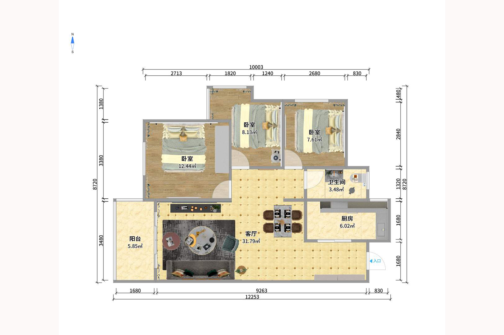 华润凤凰城二期 3室2厅1卫 2300.0元/月 华润凤凰城二期 3室2厅1卫 2300.0元/月户型图