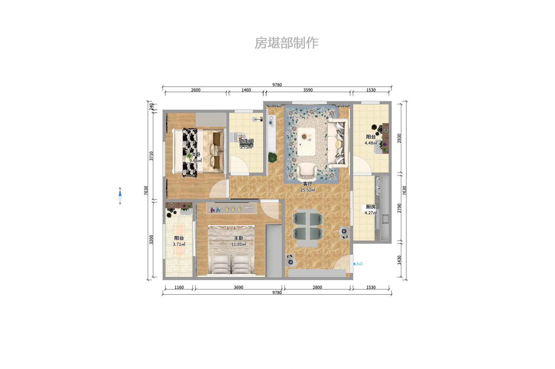 三一街区 2室2厅1卫 1500.0元/月 三一街区 2室2厅1卫 1500.0元/月户型图