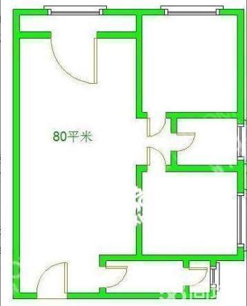 二江花园  2室1厅1卫   1800.00元/月户型图