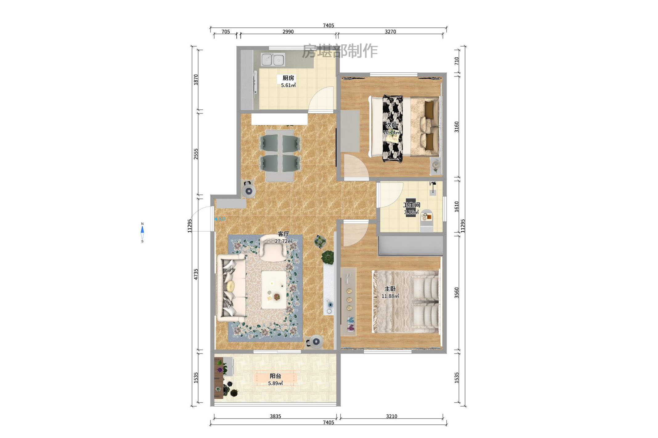 嘉盛华庭(一期、二期、三期)  1室2厅1卫    2500.0元/月 嘉盛华庭(一期、二期、三期)  1室2厅1卫    2500.0元/月户型图