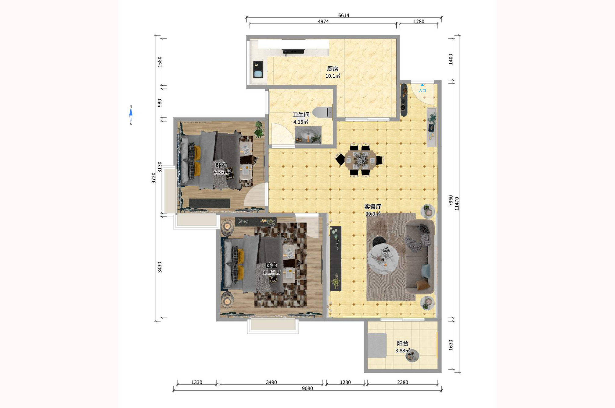 中国铁建国际城一期室内图2