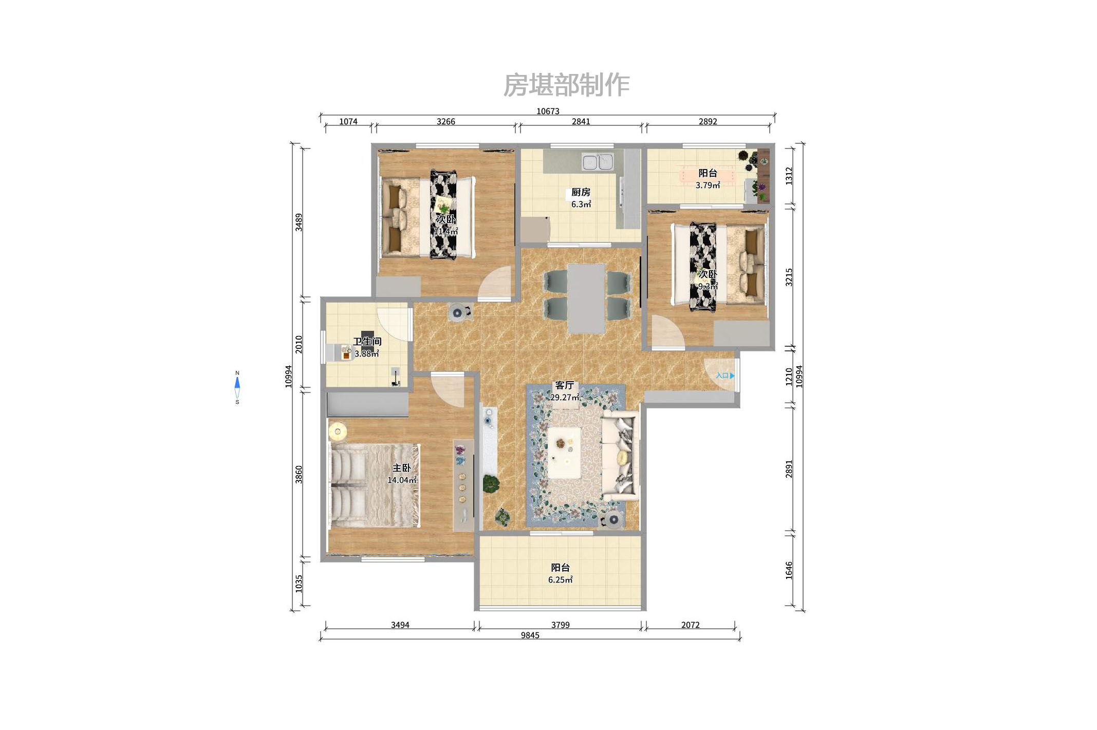 金鼎公园尚 3室2厅2卫 1900.0元/月 金鼎公园尚 3室2厅2卫 1900.0元/月户型图